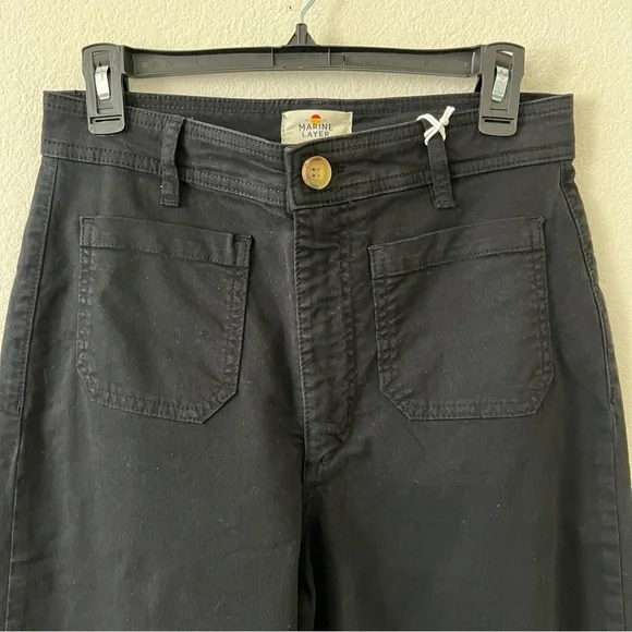 NWT Marine Layer Bridget Wide Leg Crop Pants in Faded Black SZ 10 - Picture 7 of 16